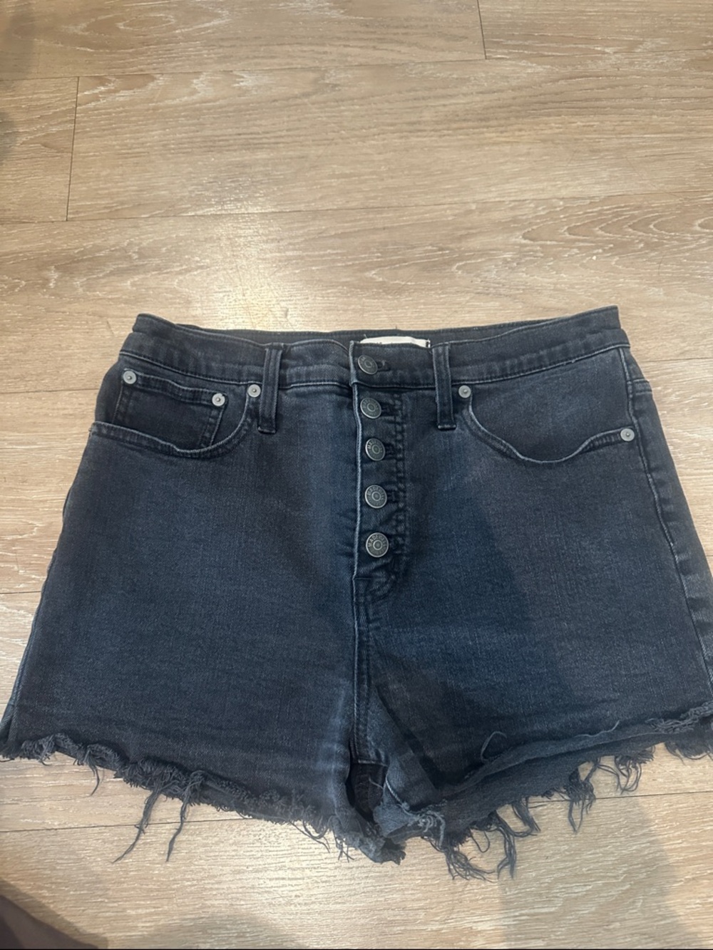 Madewell Size 29 Women’s High-Rise Black Jorts Button-Front Shorts
